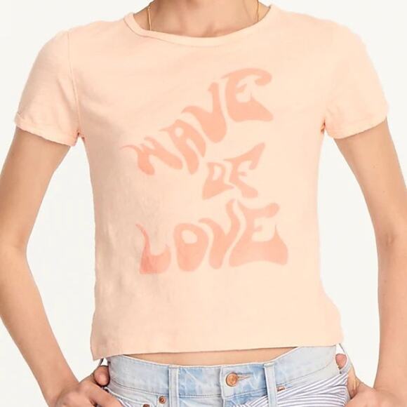 J, Crew Cropped "Wave of love" T-shirt - Picture 2 of 9